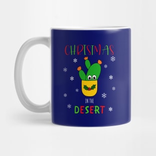 Christmas In The Desert - Opuntia Microdasys Cactus In Christmas Holly Pot Mug